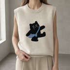Elegant Women's Crewneck Knit Vest for Effortless Everyday Style and Comfort