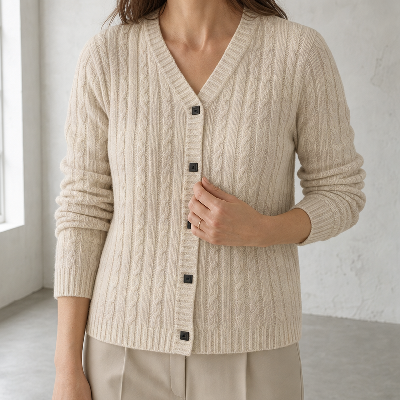 Stylish Women's Cable Knit Cardigan for Everyday Wear and Special Occasions