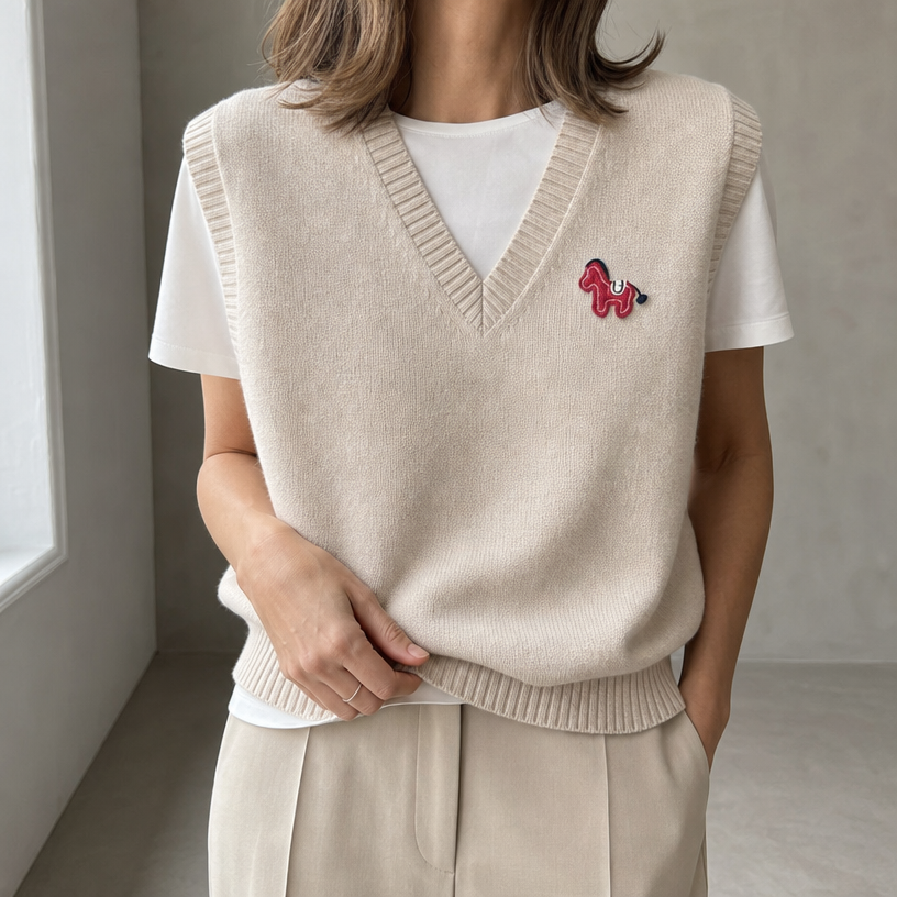 Stylish Women's V-Neck Knit Vest Designed for All-Day Comfort and Ease