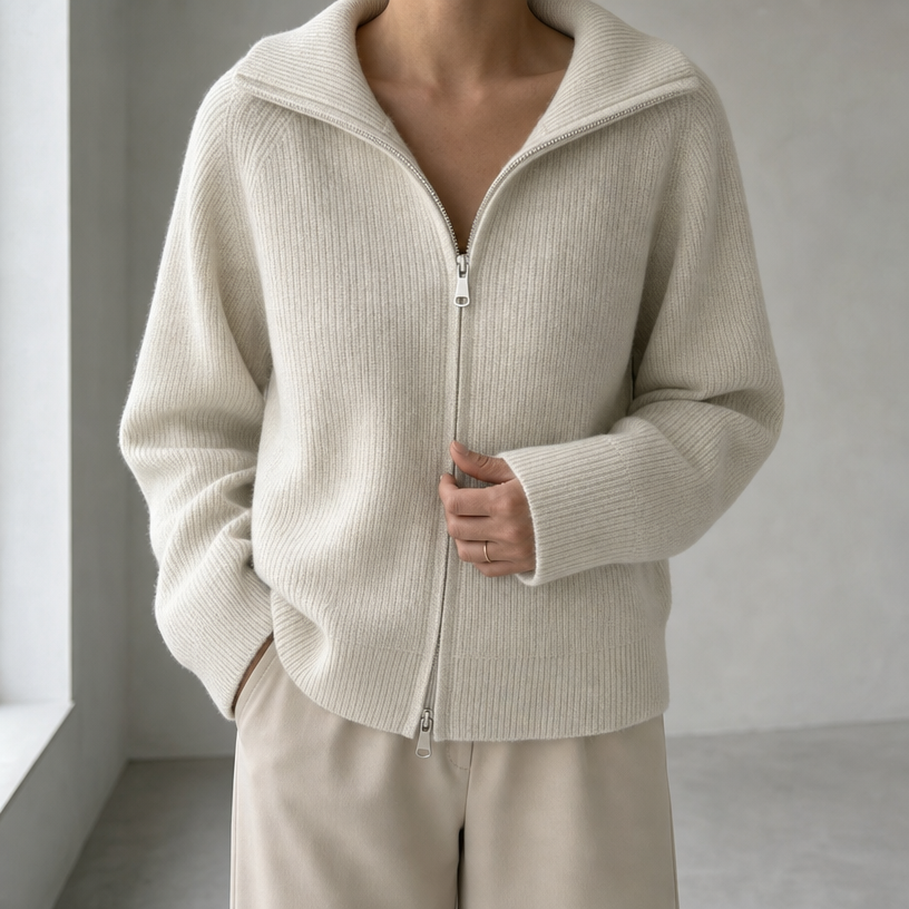 Stylish Women's Ribbed Zip Jacket for Everyday Wear and Special Occasions