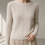 Comfortable Women's Cable Knit Pullover for Effortless Everyday Elegance