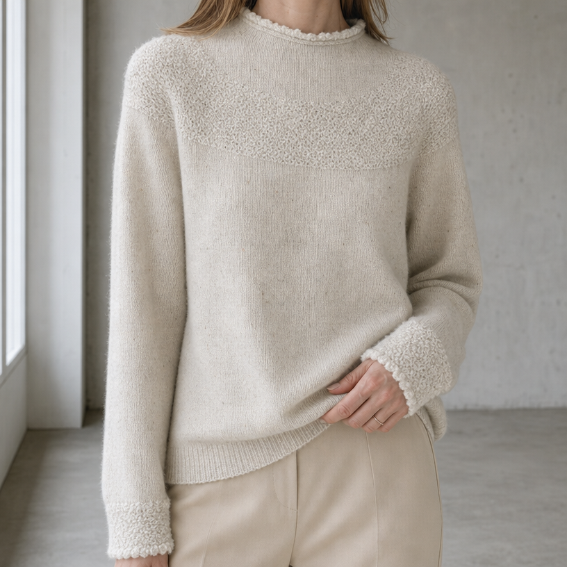 Stylish Women's Mock Neck Yoke Pullover for Everyday Wear and Special Occasions