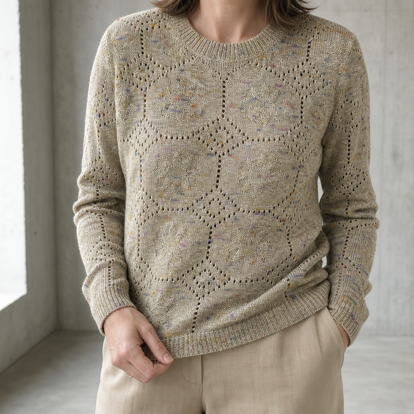 Stylish Women's Crewneck Lace Pullover for Everyday Wear and Special Occasions