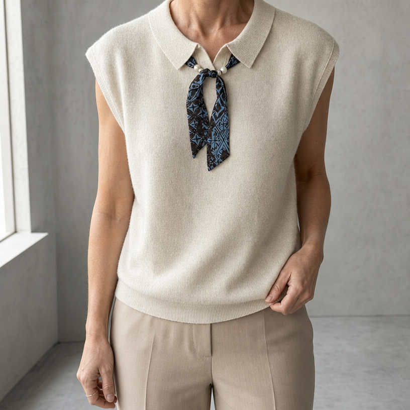 Stylish Women's Tie-Neck Knit Vest for Everyday Wear and Special Occasions
