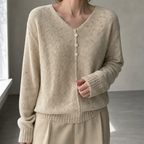 Stylish Women's V-Neck Button Pullover Designed for All-Day Comfort and Ease