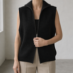 Comfortable Ribbed Zip-Up Vest for Women with an Effortlessly Chic Style