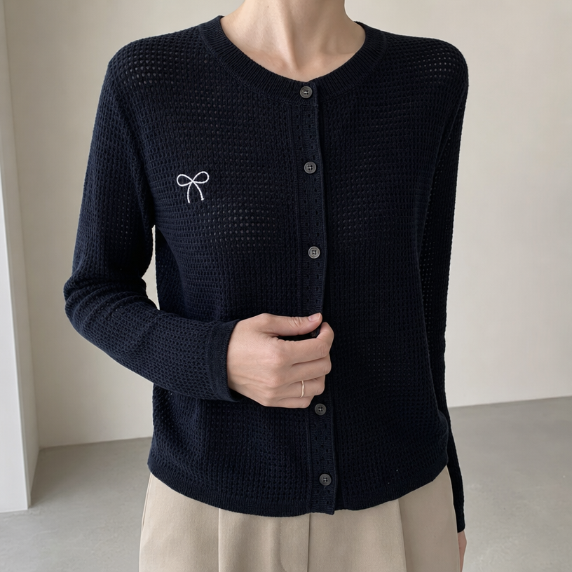 Elegant Women's Waffle Knit Cardigan for a Sophisticated, Polished Everyday Look