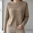 Stylish Women's Eyelet Stripe Pullover for Everyday Wear and Special Occasions