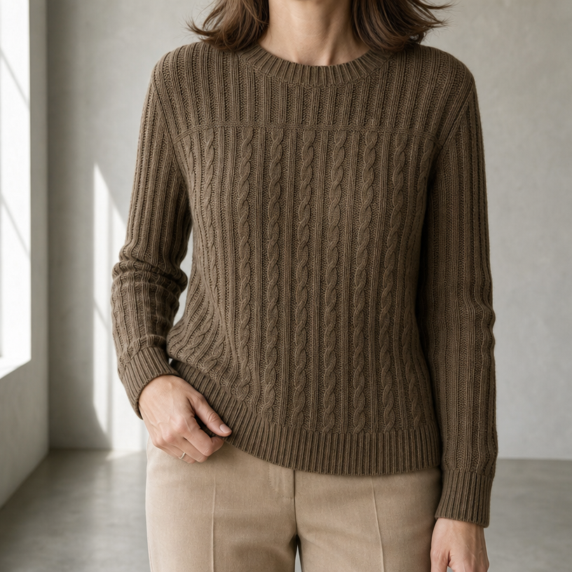 Comfortable Women's Cable Knit Pullover for Effortless Everyday Elegance