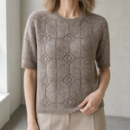 Comfortable Honeycomb Eyelet Pullover for Women with an Effortlessly Chic Style