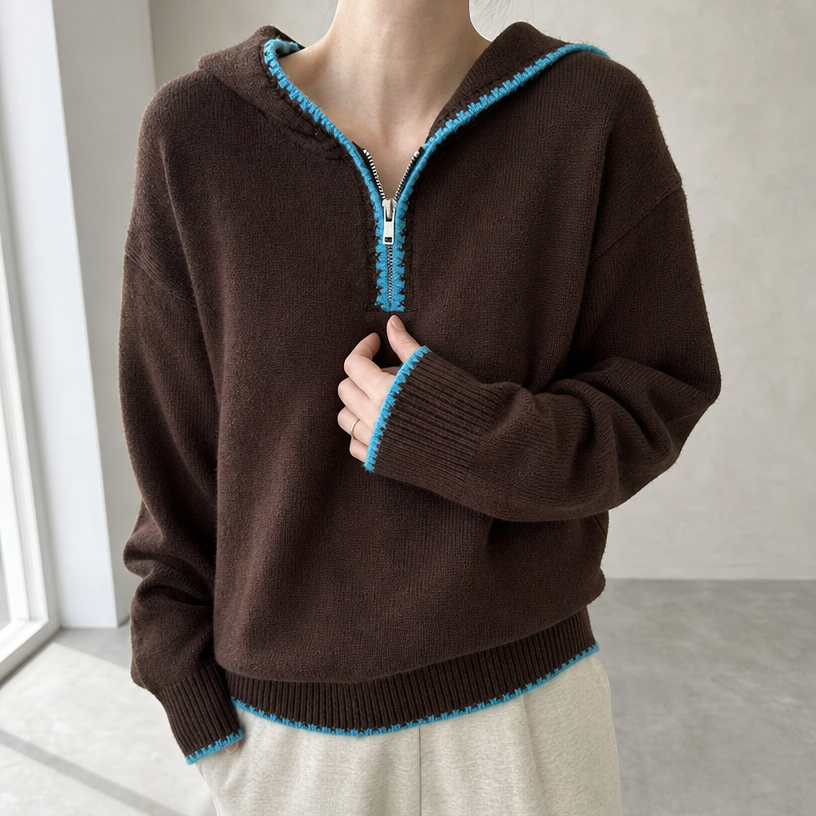 Stylish Women's Hooded Zip Pullover for Everyday Wear and Special Occasions