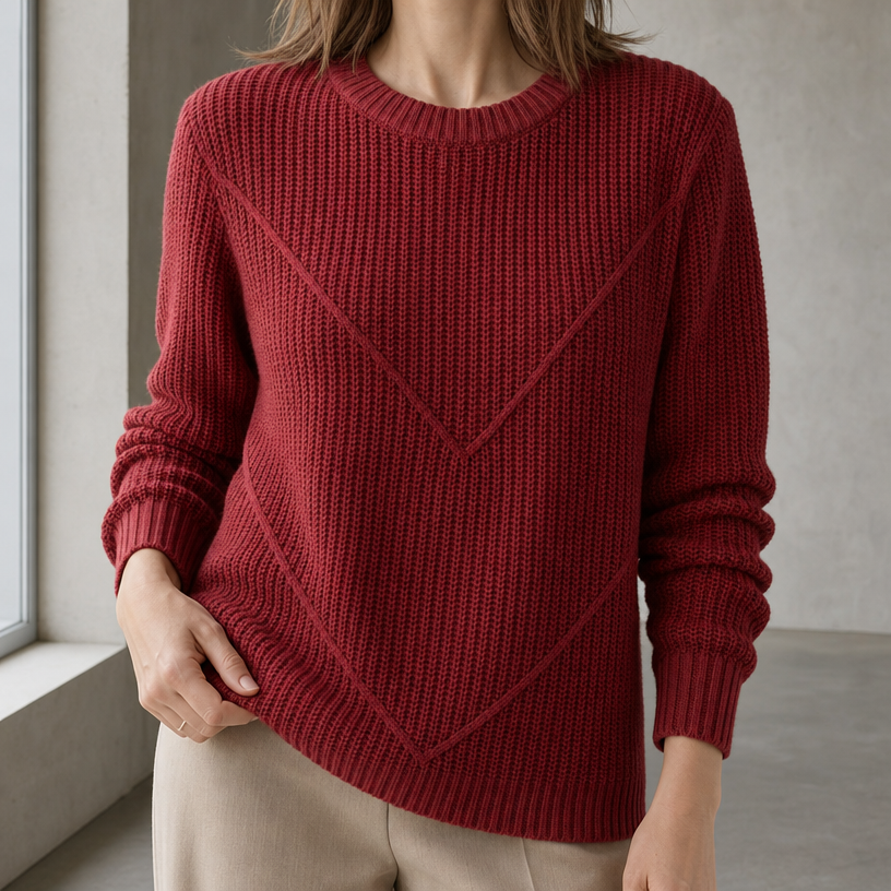 Elegant Women's Chevron Knit Pullover for Effortless Everyday Style and Comfort