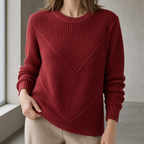Elegant Women's Chevron Knit Pullover for Effortless Everyday Style and Comfort