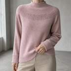 Stylish Women's Mock Neck Yoke Pullover for Everyday Wear and Special Occasions
