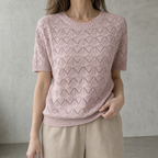 Stylish Openwork Lace Pullover for Women with a Refined and Modern Appeal