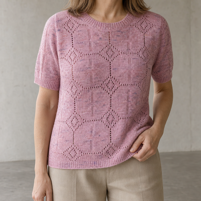 Comfortable Honeycomb Eyelet Pullover for Women with an Effortlessly Chic Style