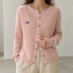 Comfortable Women's Embroidered Crewneck Cardigan with a Chic, Sophisticated Everyday Look