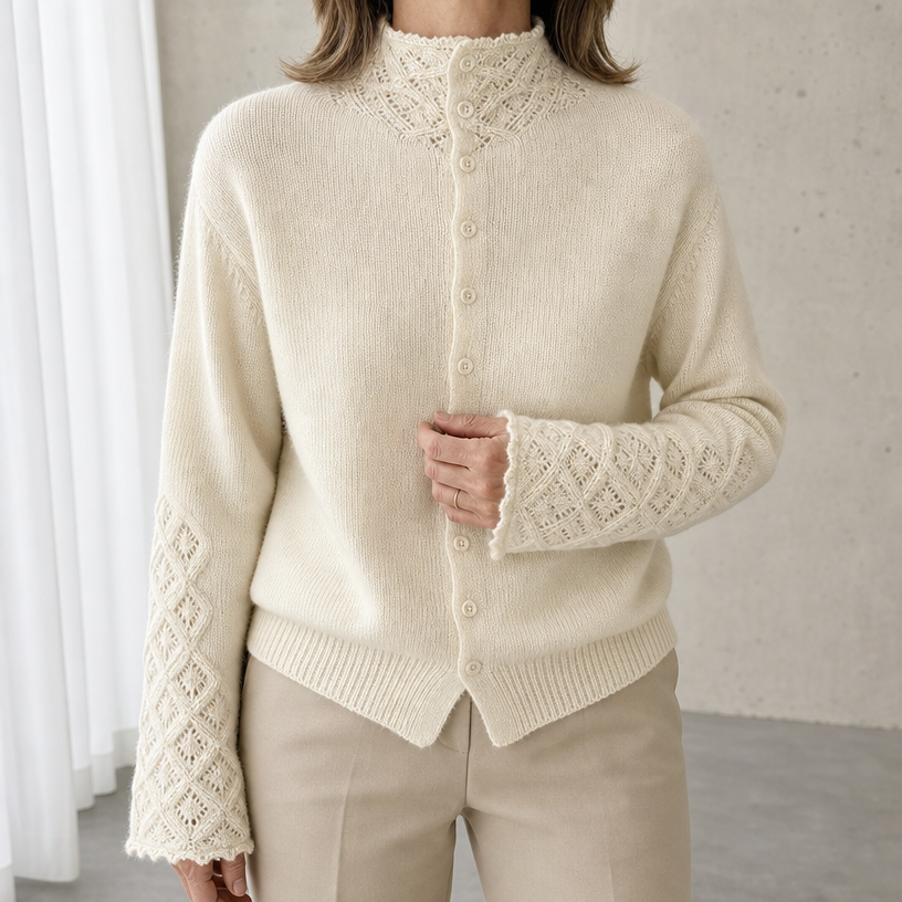 Stylish Mandarin Collar Cardigan for Women with a Refined and Modern Appeal