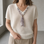 Stylish Women's V-Neck Ribbed Pullover for Everyday Wear and Special Occasions