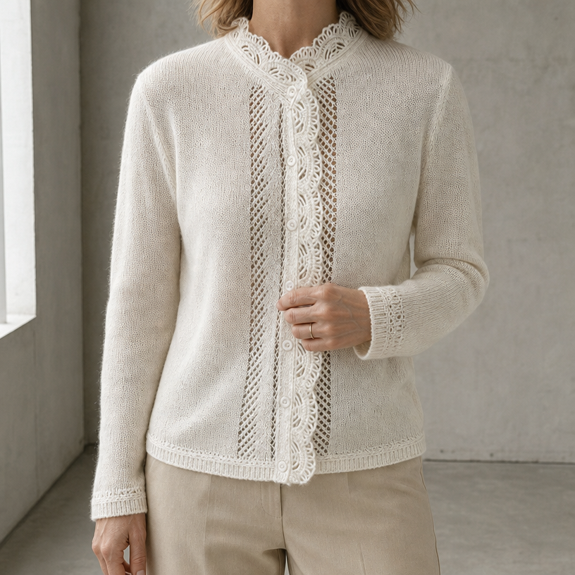 Elegant Women's Scalloped Lace Cardigan for a Sophisticated, Polished Everyday Look
