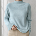 Stylish Women's Mock Neck Yoke Pullover for Everyday Wear and Special Occasions