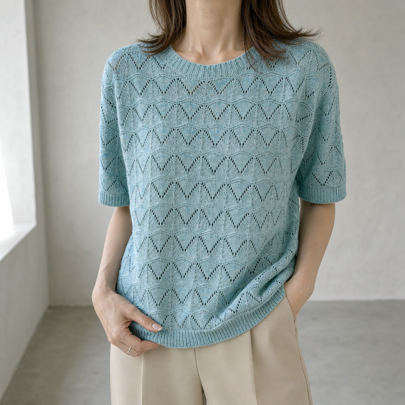 Stylish Openwork Lace Pullover for Women with a Refined and Modern Appeal