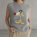Comfortable Women's Intarsia Knit Vest for Effortless Everyday Elegance