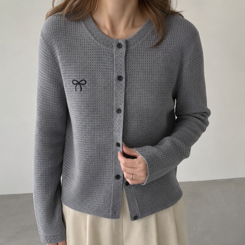 Elegant Women's Waffle Knit Cardigan for a Sophisticated, Polished Everyday Look