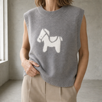 Stylish Women's Horse Motif Vest for Everyday Wear and Special Occasions