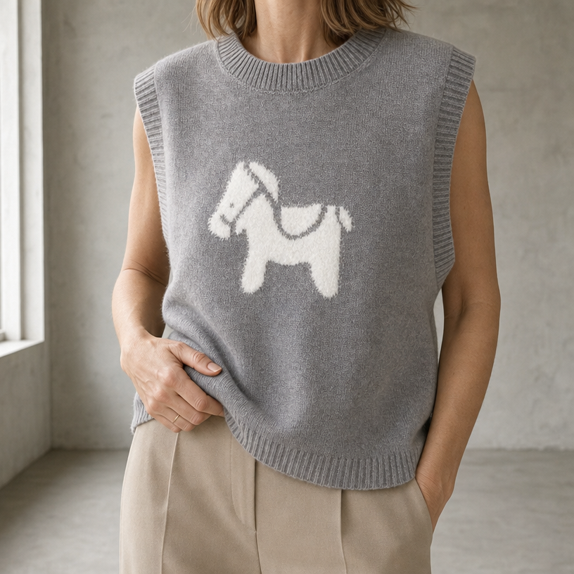 Stylish Women's Horse Motif Vest for Everyday Wear and Special Occasions