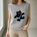 Elegant Women's Crewneck Knit Vest for Effortless Everyday Style and Comfort