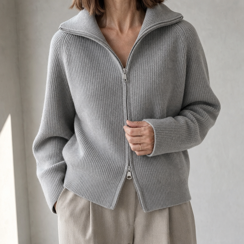 Stylish Women's Ribbed Zip Jacket for Everyday Wear and Special Occasions