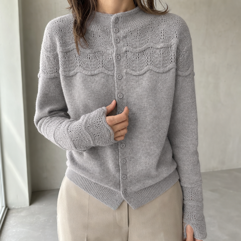 Elegant Women's Mock Neck Thumbhole Cardigan for Effortless Everyday Style and Comfort
