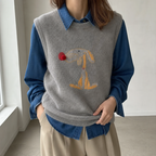 Elegant Women's Intarsia Knit Vest for a Sophisticated, Polished Everyday Look
