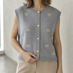 Elegant Button-Front Knit Vest for Women with a Modern, Timeless Design