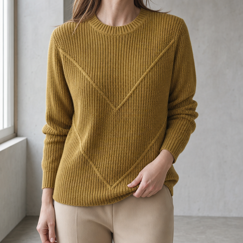 Elegant Women's Chevron Knit Pullover for Effortless Everyday Style and Comfort