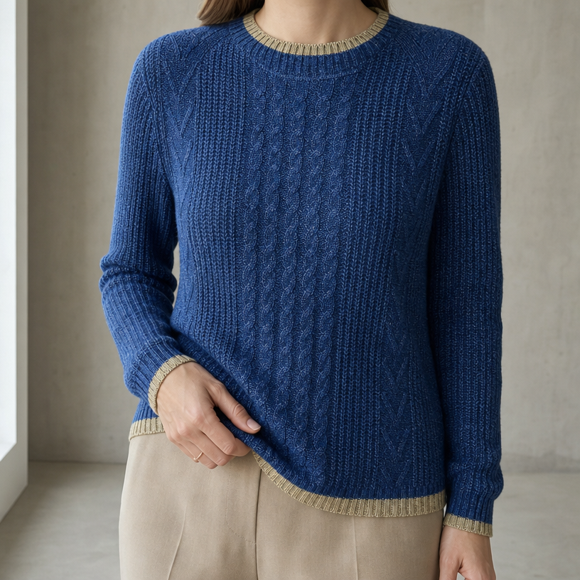 Elegant Raglan Cable Pullover for Women with a Modern, Timeless Design