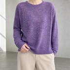 Elegant Women's Eyelet Lace Pullover for Effortless Everyday Style and Comfort