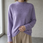 Stylish Women's Mock Neck Yoke Pullover for Everyday Wear and Special Occasions