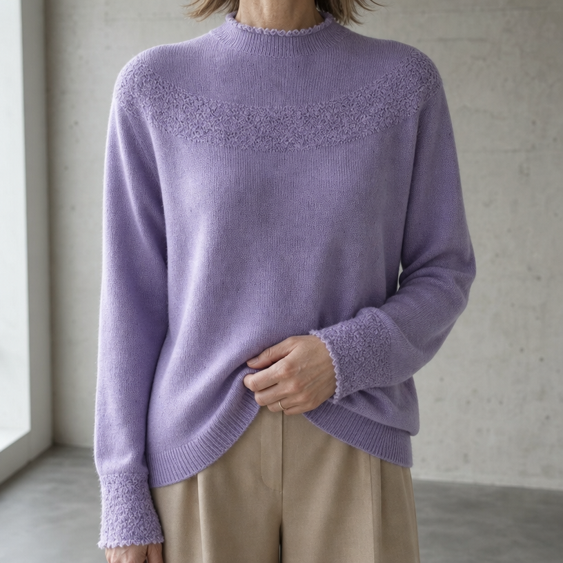 Stylish Women's Mock Neck Yoke Pullover for Everyday Wear and Special Occasions