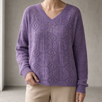 Elegant Women's V-Neck Lace Pullover for a Sophisticated, Polished Everyday Look