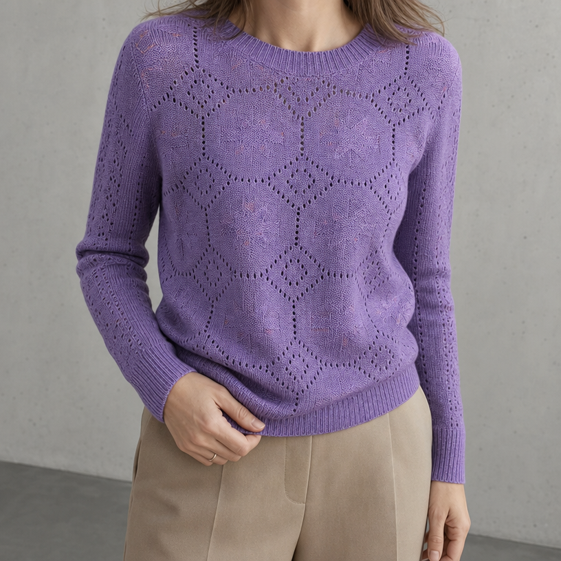 Stylish Women's Crewneck Lace Pullover for Everyday Wear and Special Occasions