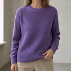Elegant Women's Chevron Knit Pullover for Effortless Everyday Style and Comfort