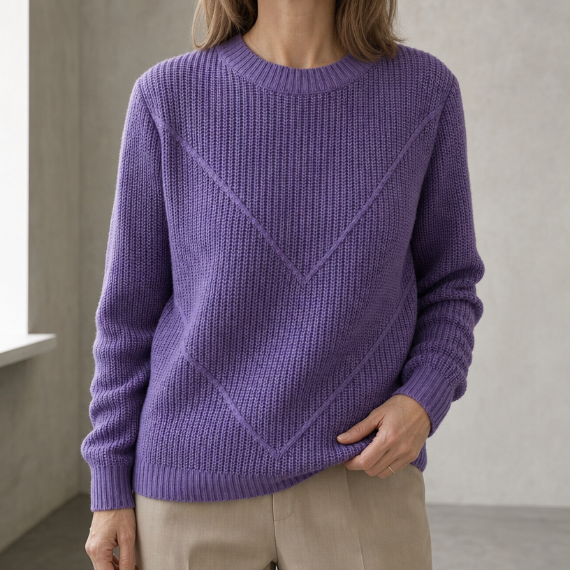 Elegant Women's Chevron Knit Pullover for Effortless Everyday Style and Comfort