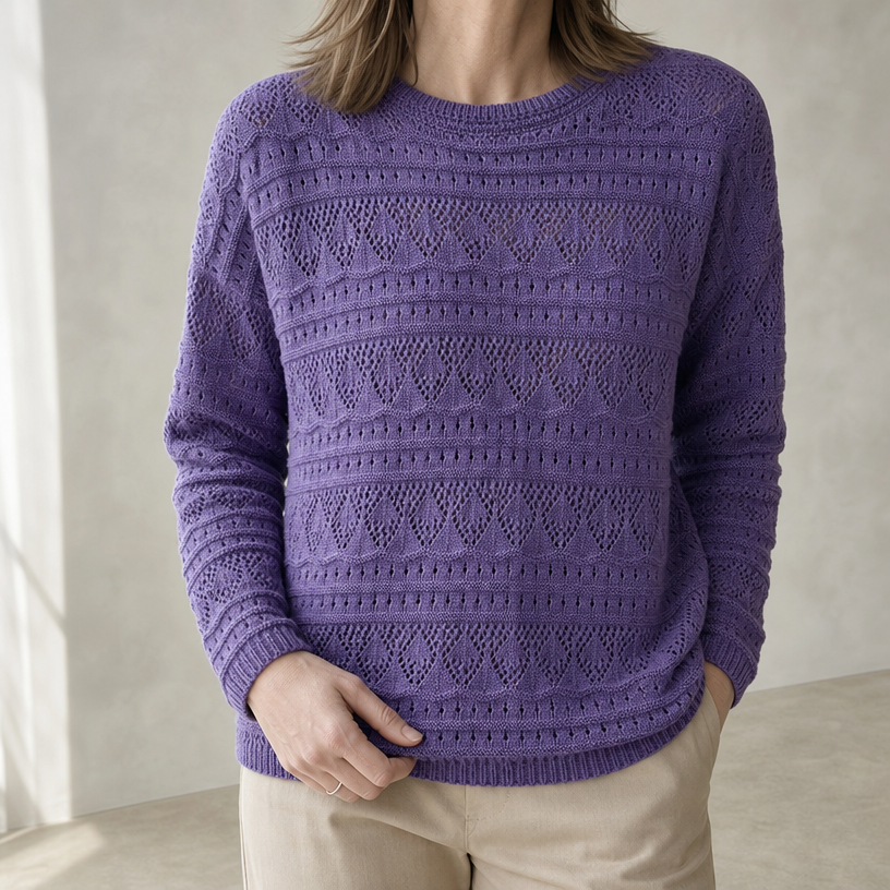 Elegant Pointelle Knit Pullover for Women Designed for Modern Everyday Style