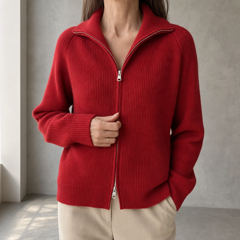 Stylish Women's Ribbed Zip Jacket for Everyday Wear and Special Occasions