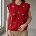 Elegant Button-Front Knit Vest for Women with a Modern, Timeless Design