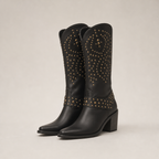 Comfortable Women's Studded Heeled Boots for Cozy Autumn Days and Easy Styling