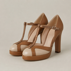 Elegant Women's Platform T-Strap Pumps for Effortless Everyday Style and Comfort