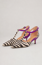 Elegant Women's Zebra T-Strap Pumps for Effortless Everyday Style and Comfort